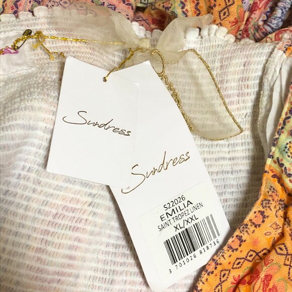 NWT Sundress linen patchwork bandana print Emilia long midi maxi dress - Picture 12 of 12